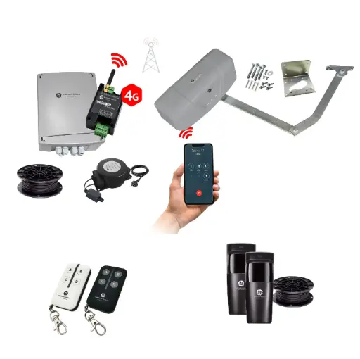 [RAPTOR-1S-E-S1] RAPTOR Extra Heavy Duty ITALIAN Low Voltage Farm Gate 24V Automatic Rural Swing Driveway Gate Opener 24 Volt Kit ROBUST Heavy Duty Design with 4G Mobile Control