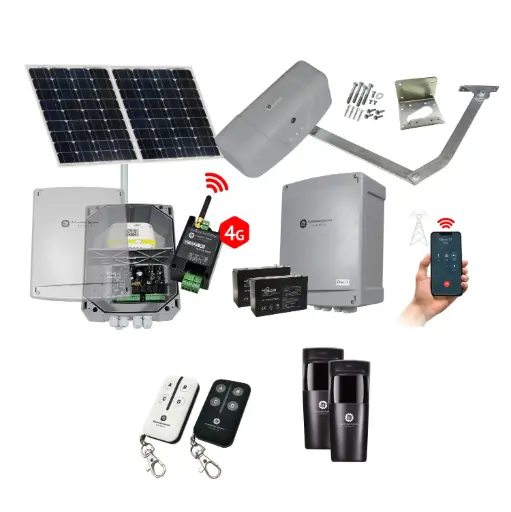[RAPTOR-1S-SOLAR-S1] RAPTOR Extra Heavy Duty ITALIAN Solar Powered Farm Gate Automatic Rural Swing Driveway Gate Opener 24 Volt Kit ROBUST Heavy Duty Design with 4G Mobile Control