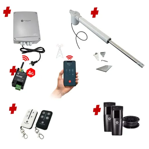 [V5-1S-P-S1] Viper 5 Long Stroke ITALIAN Electric Farm Gate 24V Automatic Rural Swing Driveway Gate Opener 24 Volt Kit ROBUST Heavy Duty Design with 4G Mobile Control