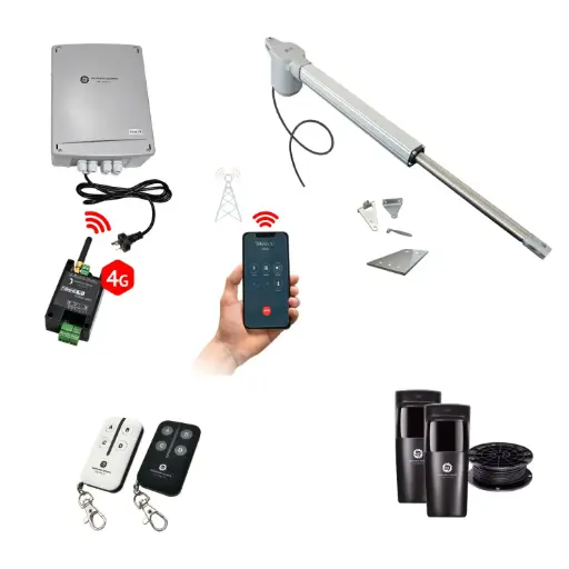 [V5-1S-P-S1] Viper 5 Long Stroke ITALIAN Electric Farm Gate 24V Automatic Rural Swing Driveway Gate Opener 24 Volt Kit ROBUST Heavy Duty Design with 4G Mobile Control