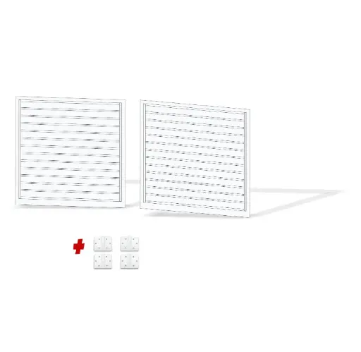 [FRAME15-1785WH-ALUCLAD x2+HINGES] 3600mm Double Swing Driveway Gates Opening (1500mm H) 3.6×1.5m Horizontal Slat Gate + Hinges (Pearl Gloss White Powder Coat)