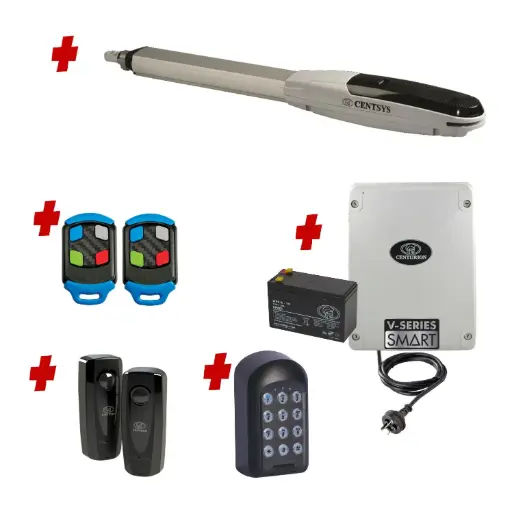 [V500-1S-P-AS] Centsys V500 Smart (240V) Single Swing Gate System with Keypad