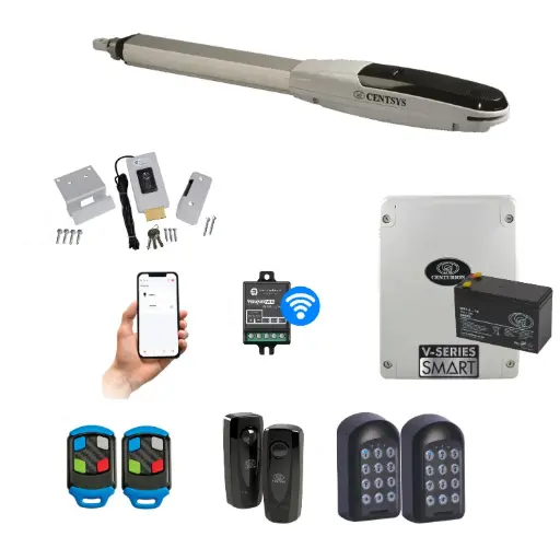 [V500-1S-P-AU] Centsys V500 Smart (240V) Single Swing Gate System with Mobile APP, Two Keypads and Electric Lock