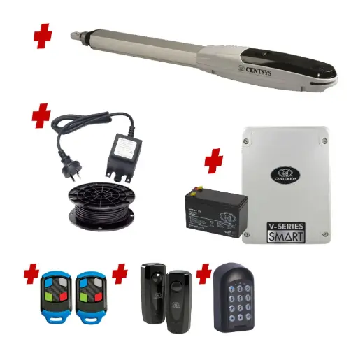 [V500-1S-E-AS] Centsys V500 Smart (24V) Single Swing Gate System with Keypad