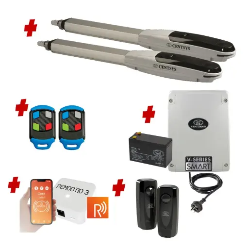 [V500-2d-P-R] Centsys V500 Smart (240V) Double Swing Gate System Remootio Kit