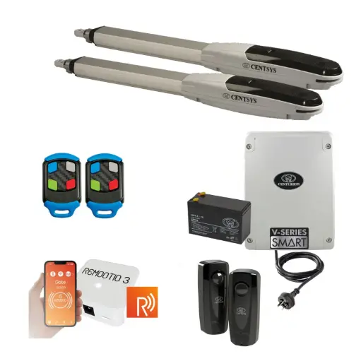 [V500-2d-P-R] Centsys V500 Smart (240V) Double Swing Gate System Remootio Kit