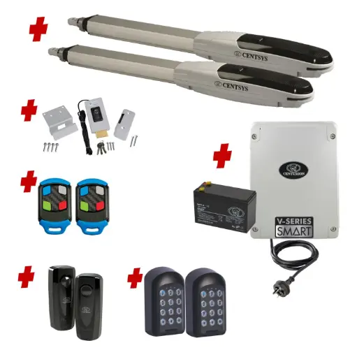 [V500-2d-P-AP] Centsys V500 Smart (240V) Double Swing Gate with TWO keypads and Electric Lock