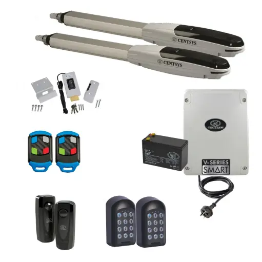 [V500-2d-P-AP] Centsys V500 Smart (240V) Double Swing Gate with TWO keypads and Electric Lock