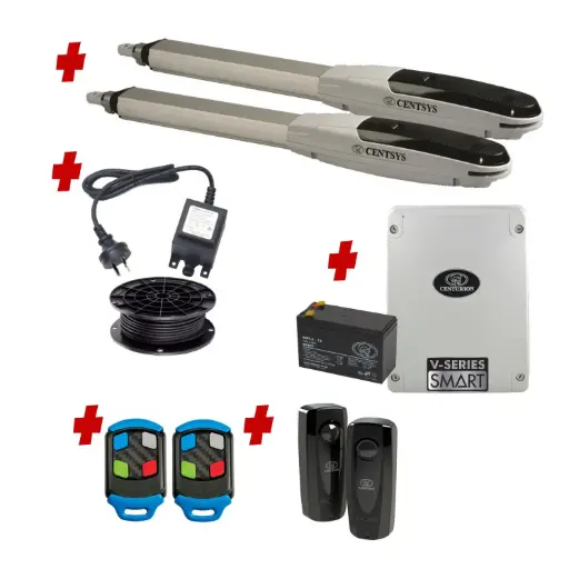 [V500-2d-E-I] Centsys V500 Smart (24V) Double Swing Gate System Installer Kit