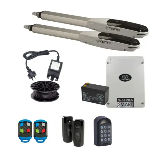 [V500-2d-E-AS] Centsys V500 Smart (24V) Double Swing Gate System with Keypad