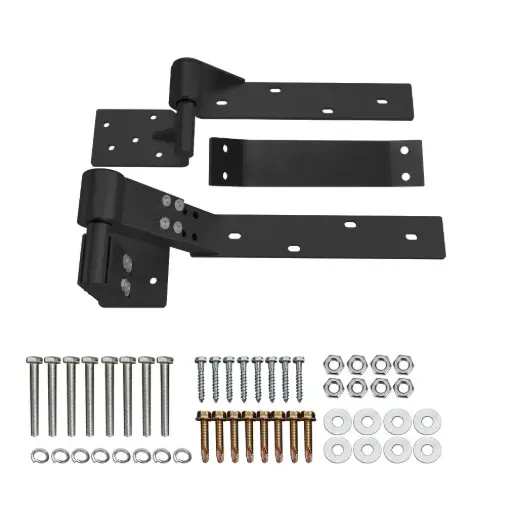 [RISING-ADJ-LHS-BK] Left Side ADJUSTABLE Rising Tilting Swing Gate Hinge System (Matt Black)