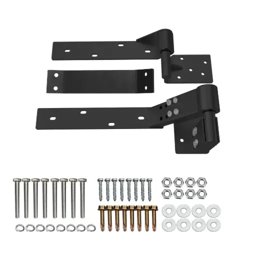 [RISING-ADJ-RHS-BK] Right Side ADJUSTABLE Rising Tilting Swing Gate Hinge System (Matt Black)