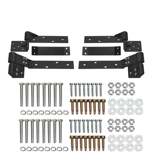 [RISING-ADJ-LHS+RHS-BK] Left and Right Side ADJUSTABLE Rising Tilting Swing Gate Hinge System (Matt Black)