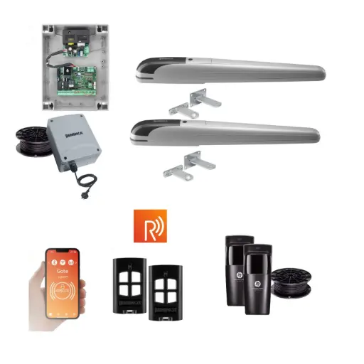 [BOB5-2D-E-R] Remootio BOB 5 High Thrust Long Stroke ITALIAN Low Voltage 24V Automatic Double Swing Driveway Gate Opener 24 Volt Kit ROBUST Heavy Duty Design