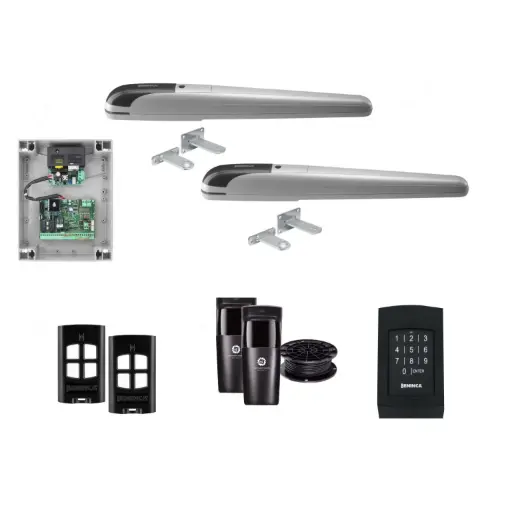 [BOB5-2D-P-AS] BOB 5 High Thrust Long Stroke ITALIAN Electric 24V Low Voltage Automatic Double Swing Driveway Gate Opener Kit ROBUST Heavy Duty Design with Keypad Pin Code 