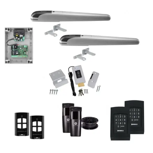 [BOB5-2D-P-AP] BOB 5 High Thrust Long Stroke ITALIAN Electric 24V Low Voltage Automatic Double Swing Driveway Gate Opener Kit ROBUST Heavy Duty Design with TWO Keypads Entry Exit