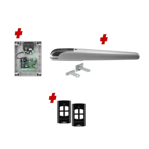 [BOB5-1S-P-BK] BOB 5 High Thrust Long Stroke ITALIAN Electric 24V Low Voltage Automatic Swing Driveway Gate Opener Kit ROBUST Heavy Duty Design BASE KIT 