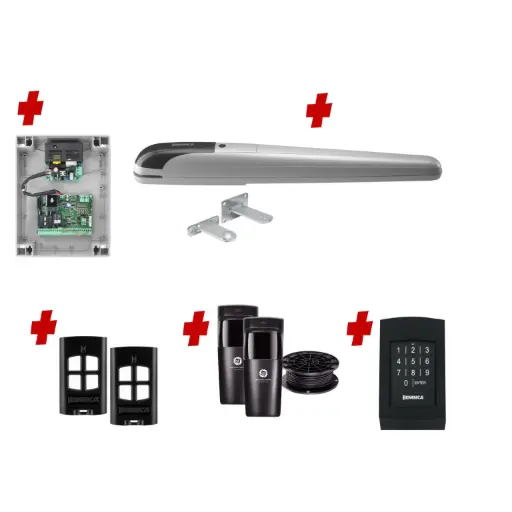 [BOB5-1S-P-AS] BOB 5 High Thrust Long Stroke ITALIAN Electric 24V Low Voltage Automatic Swing Driveway Gate Opener Kit ROBUST Heavy Duty Design with Keypad Pin Code