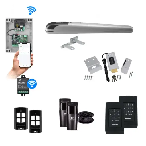 [BOB5-1S-P-AU] BOB 5 High Thrust Long Stroke ITALIAN Electric 24V Low Voltage Automatic Swing Driveway Gate Opener Kit ROBUST Heavy Duty Design with Wifi Mobile App Control and Keypad Entry Exit 
