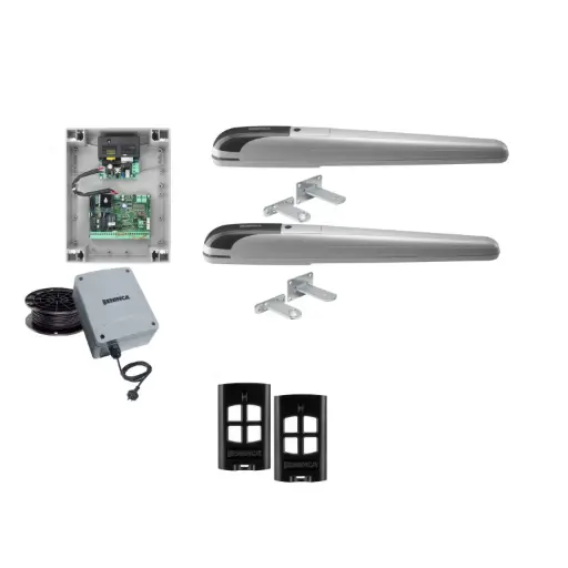 [BOB5-2D-E-BK] BOB 5 High Thrust Long Stroke ITALIAN Low Voltage 24V Automatic Double Swing Driveway Gate Opener 24 Volt Kit ROBUST Heavy Duty Design BASE KIT 
