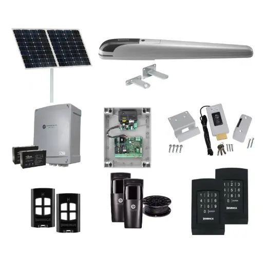 [BOB5-1S-SOLAR-AP] BOB 5 High Thrust Long Stroke ITALIAN Solar Powered Automatic Swing Driveway Gate Opener 24 Volt Kit ROBUST Heavy Duty Design with Keypad Entry Exit