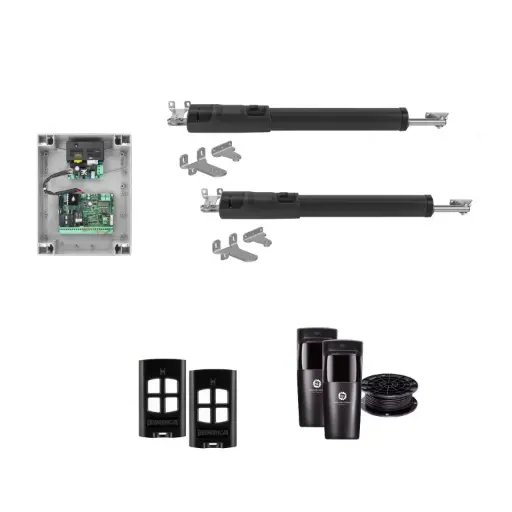 [TOM5-2D-P-I] TOM 5 Telescopic Long Stroke ITALIAN Electric 24V Low Voltage Automatic Double Swing Driveway Gate Opener Kit ROBUST Heavy Duty Design for Trade Installers
