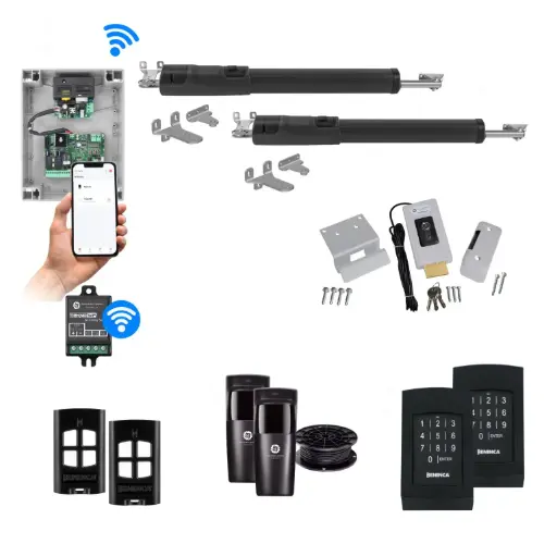 [TOM5-2D-P-AU] TOM 5 Telescopic Long Stroke ITALIAN Electric 24V Low Voltage Automatic Double Swing Driveway Gate Opener Kit ROBUST Heavy Duty Design with Wifi Mobile App Control and Keypad Entry Exit