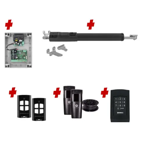[TOM5-1S-P-AS] TOM 5 Telescopic Long Stroke ITALIAN Electric 24V Low Voltage Automatic Swing Driveway Gate Opener Kit ROBUST Heavy Duty Design with Keypad Pin Code