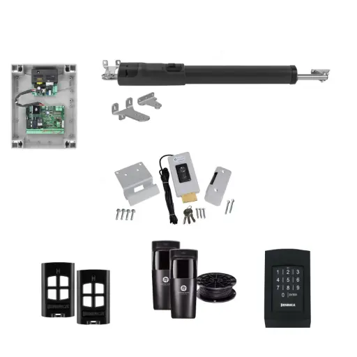 [TOM5-1S-P-AP] TOM 5 Telescopic Long Stroke ITALIAN Electric 24V Low Voltage Automatic Swing Driveway Gate Opener Kit ROBUST Heavy Duty Design with TWO Keypads Entry Exit