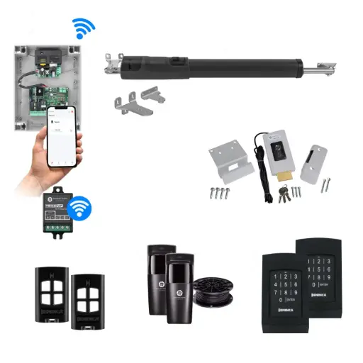 [TOM5-1S-P-AU] TOM 5 Telescopic Long Stroke ITALIAN Electric 24V Low Voltage Automatic Swing Driveway Gate Opener Kit ROBUST Heavy Duty Design with Wifi Mobile App Control and Keypad Entry Exit