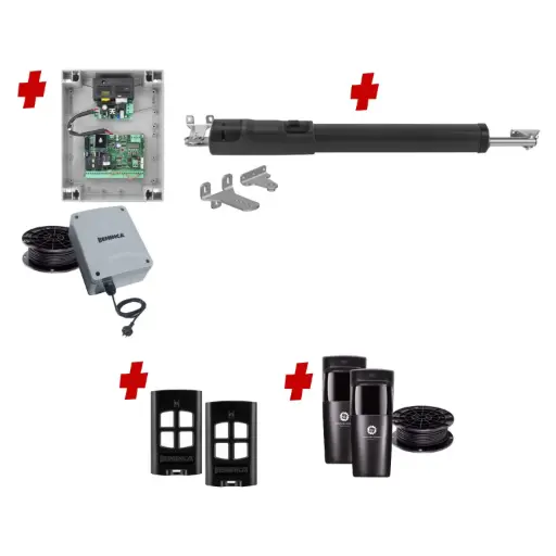 [TOM5-1S-E-I] TOM 5 Telescopic Long Stroke ITALIAN Low Voltage 24V Automatic Swing Driveway Gate Opener 24 Volt Kit ROBUST Heavy Duty Design for Trade Installers