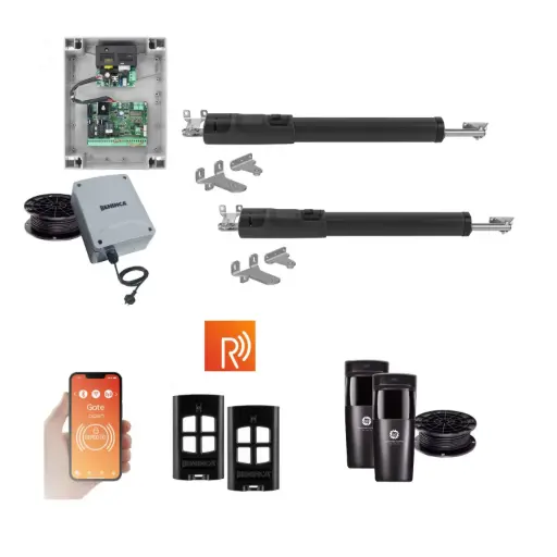 [TOM5-2D-E-R] Remootio TOM 5 Telescopic Long Stroke ITALIAN Low Voltage 24V Automatic Double Swing Driveway Gate Opener 24 Volt Kit ROBUST Heavy Duty Design