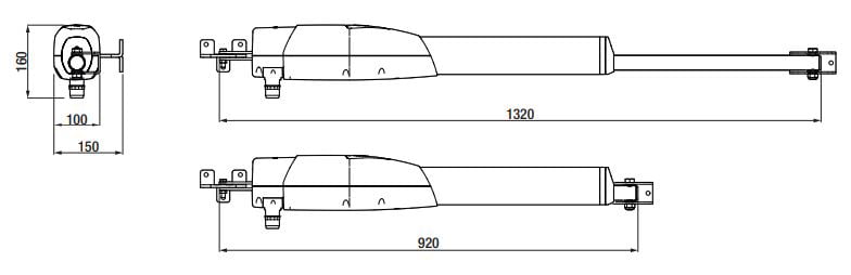 dimensions and size of driveway gate motor for automatic gates