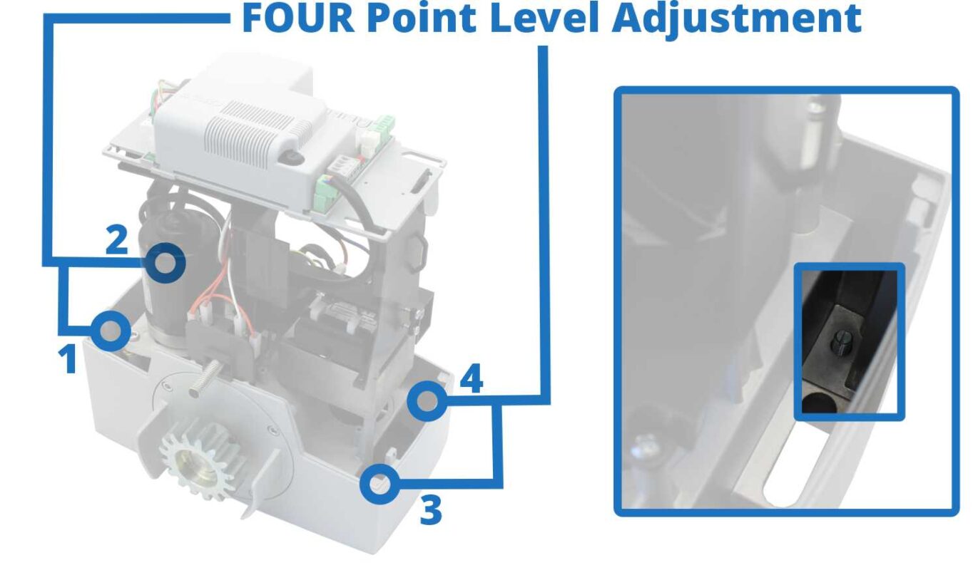 bxv sliding motor adjustable levelling system for sliding gates on out of level incline installations