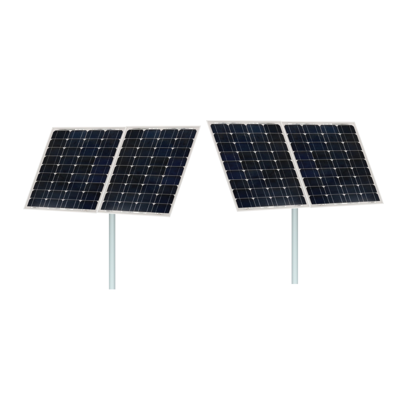 two 24v solar panels with post