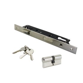 Mortice Lock Ultra Slim (20mm Back Set) 35mm Deep Set In with Double Cylinder Nickel Plated