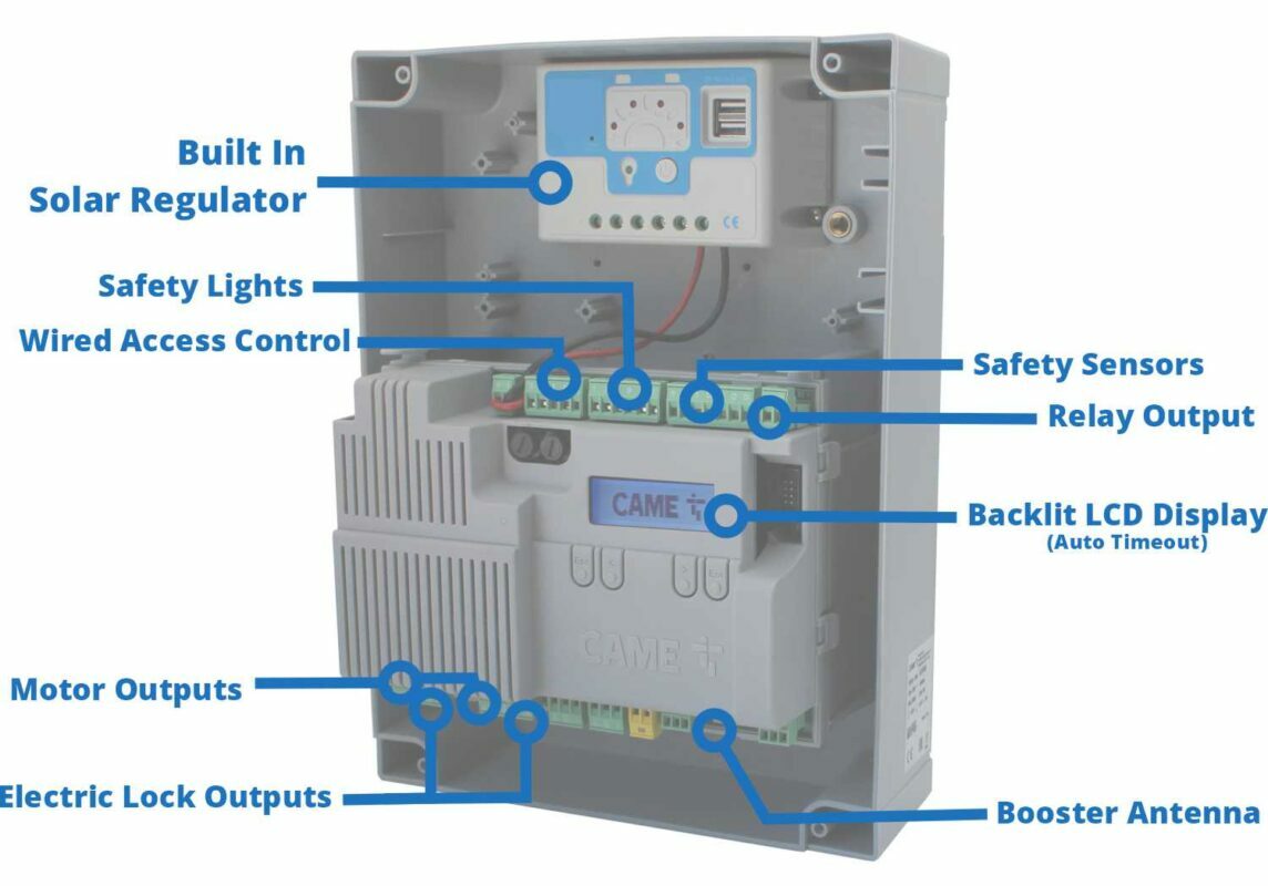 solar power swing gate control panel italian made with lcd and advanced features for swinging driveway double and single gates