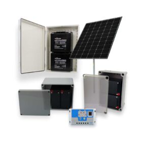24V 40W Complete Standalone Solar System Solar Panel, Heavy Duty Mounting Post, Batteries and Cable