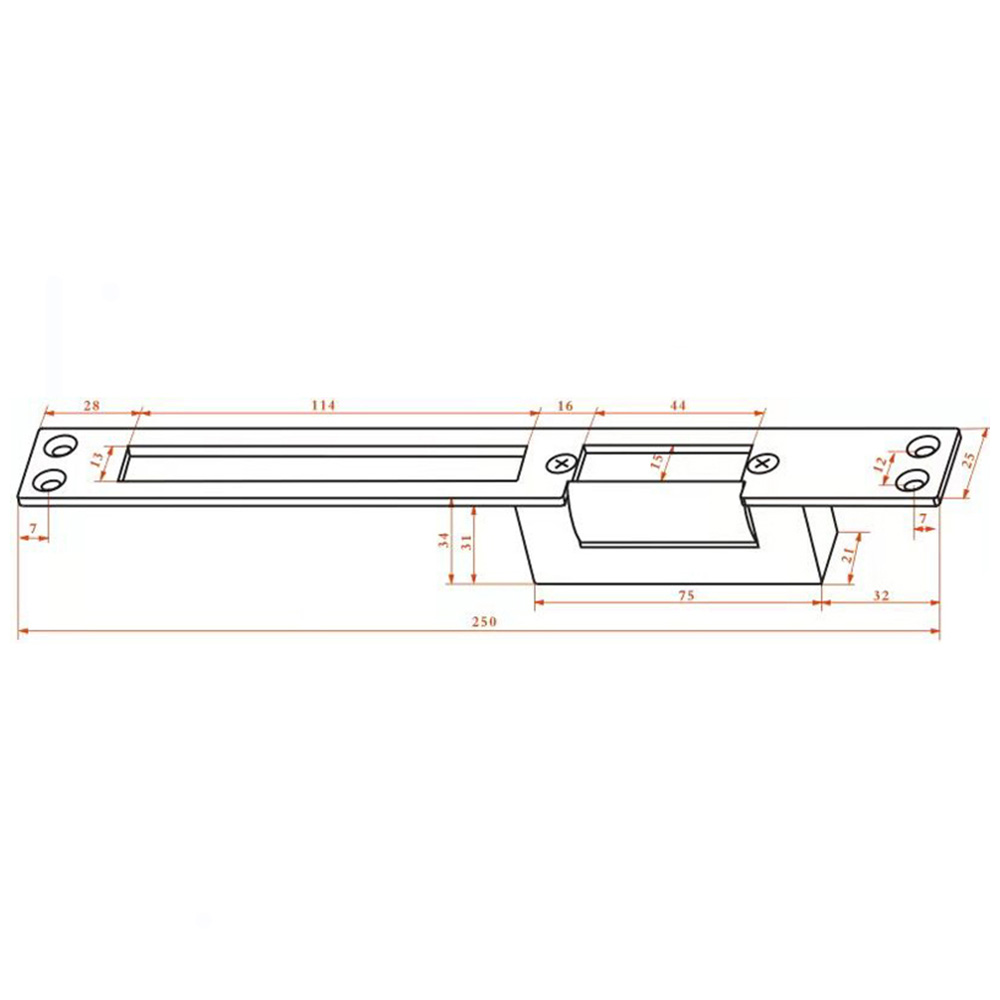 38 aluminum frame electric striker plate for mortice locks with dead latch