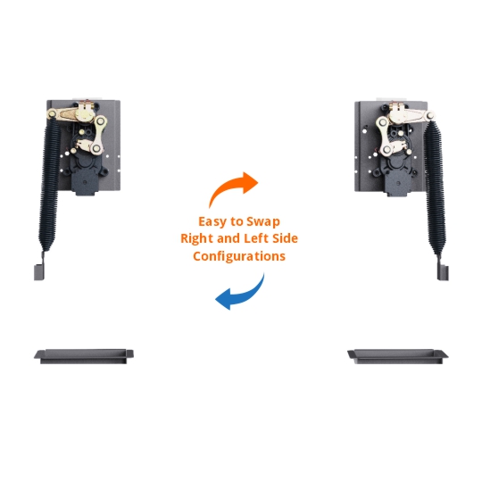 Universal left and right side boom gate