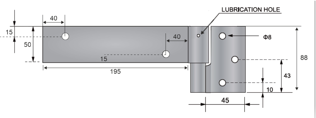 200mm ball bearing strap hinge