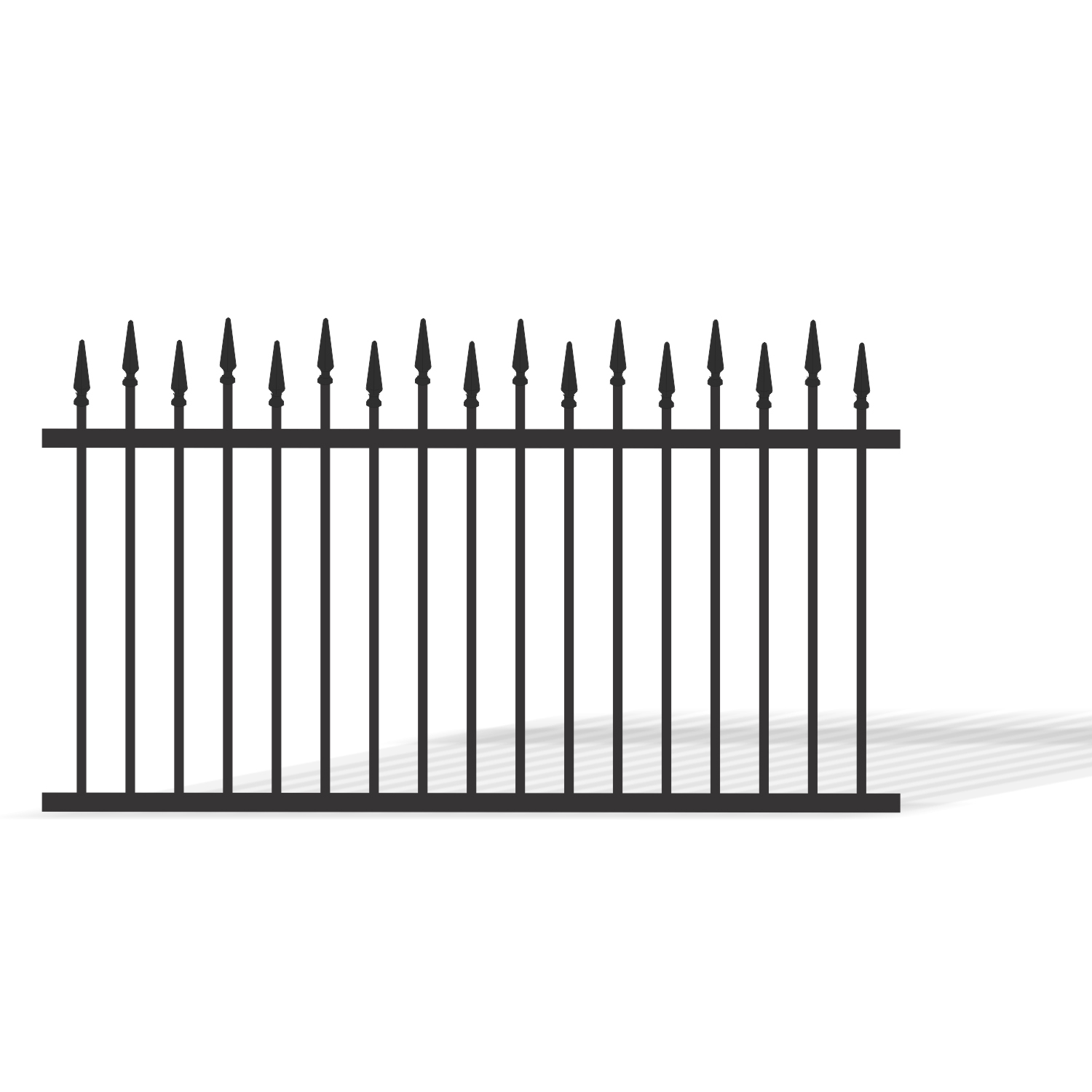 Steel Fence Panel with spears high and low