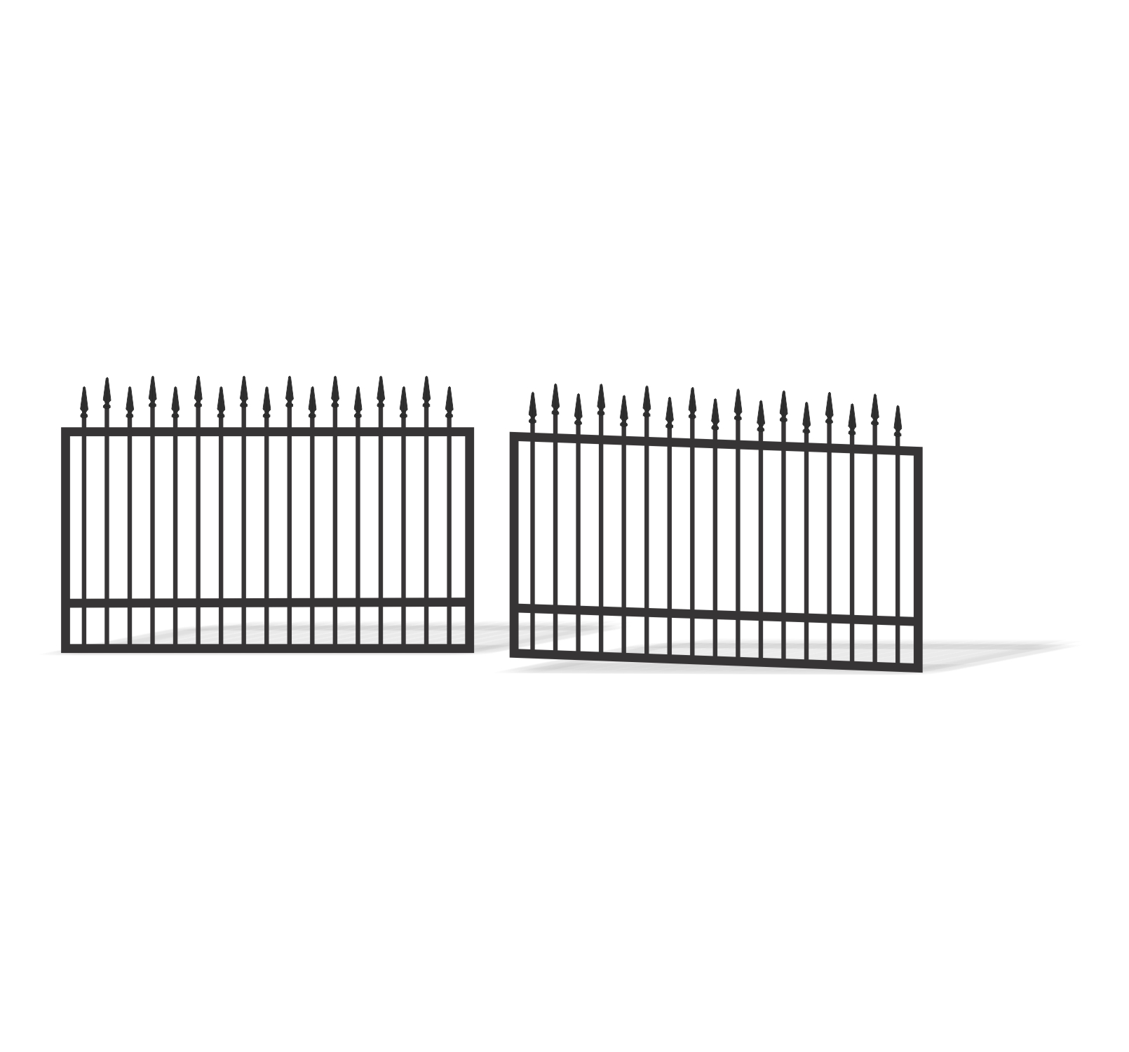 Steel Driveway Gate with spears high and low
