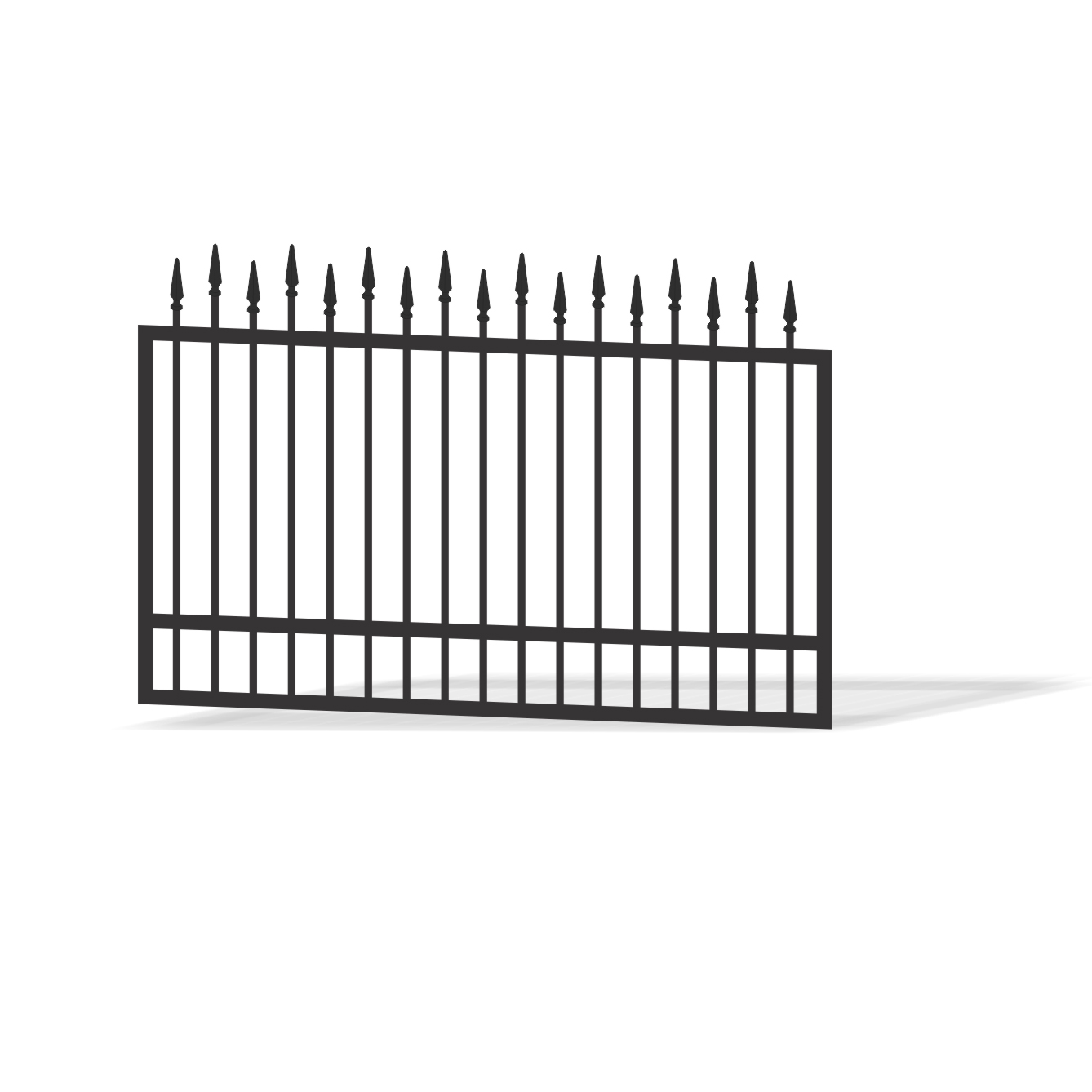 Steel Driveway Gate with spears high and low