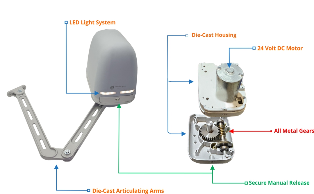 high quality strong automatic articulating folding arm gate motor